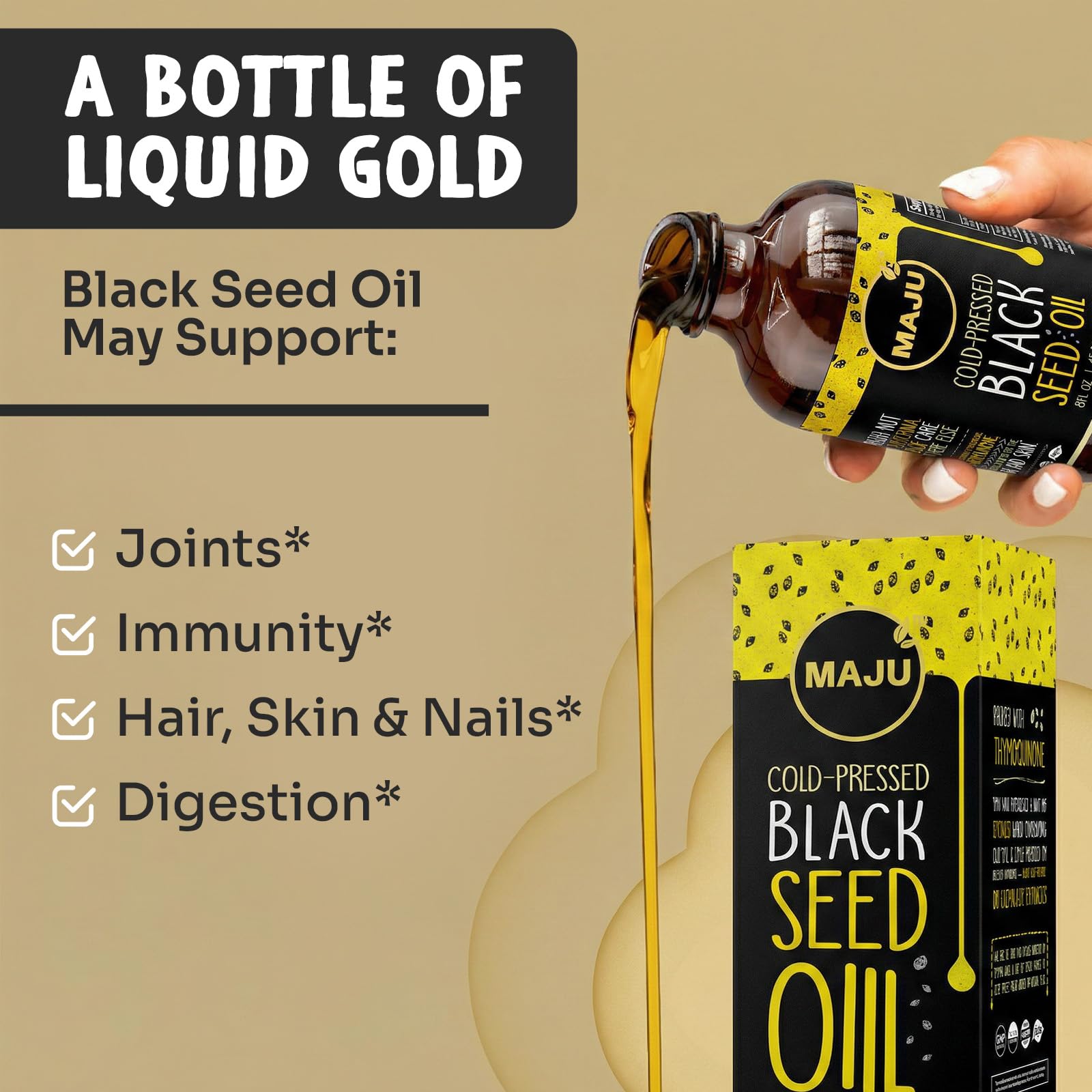 MAJU Black Seed Oil - Cold-Pressed Turkish Nigella Sativa

