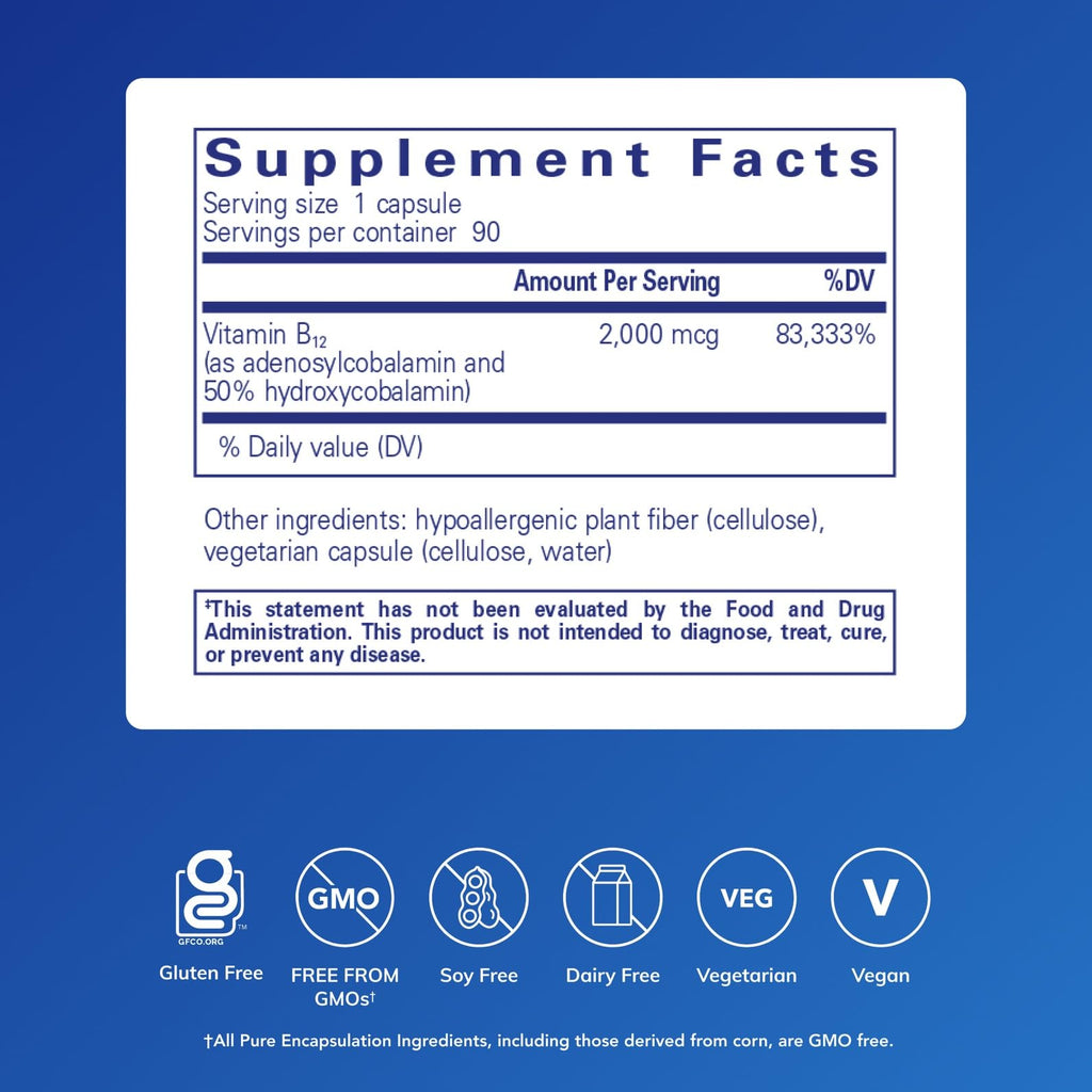 Pure Encapsulations Adenosyl/Hydroxy B12 for Energy & Brain

