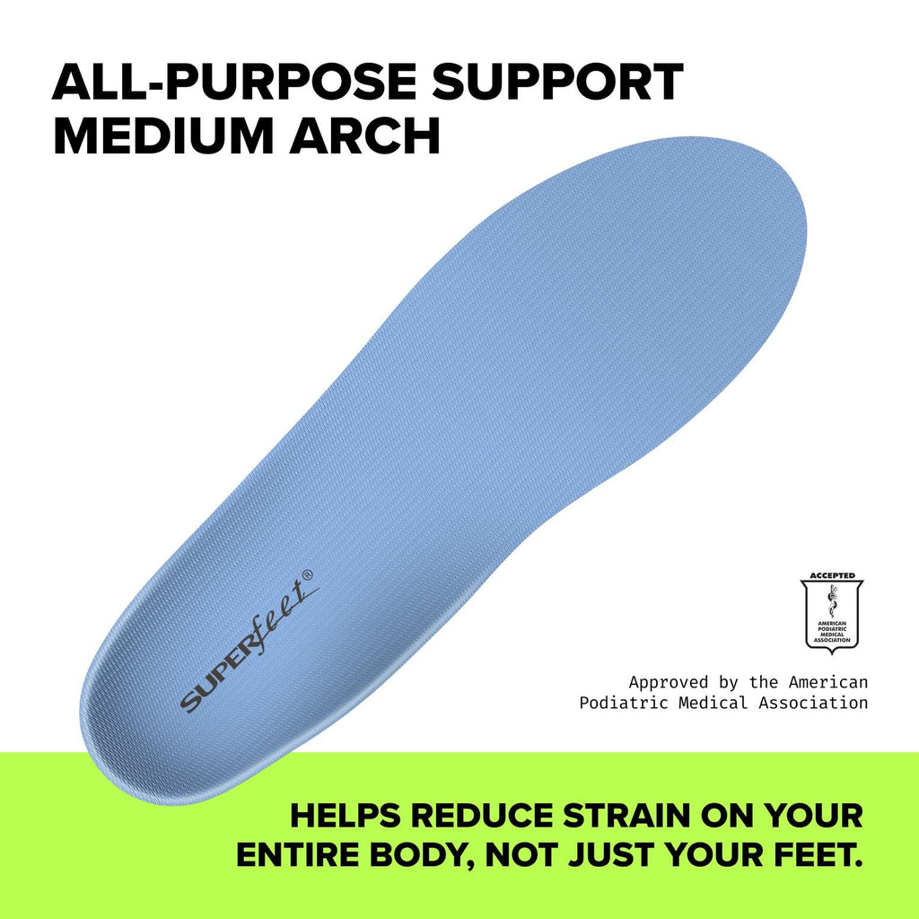Superfeet All-Purpose Medium Arch Insoles | All-Day Support

