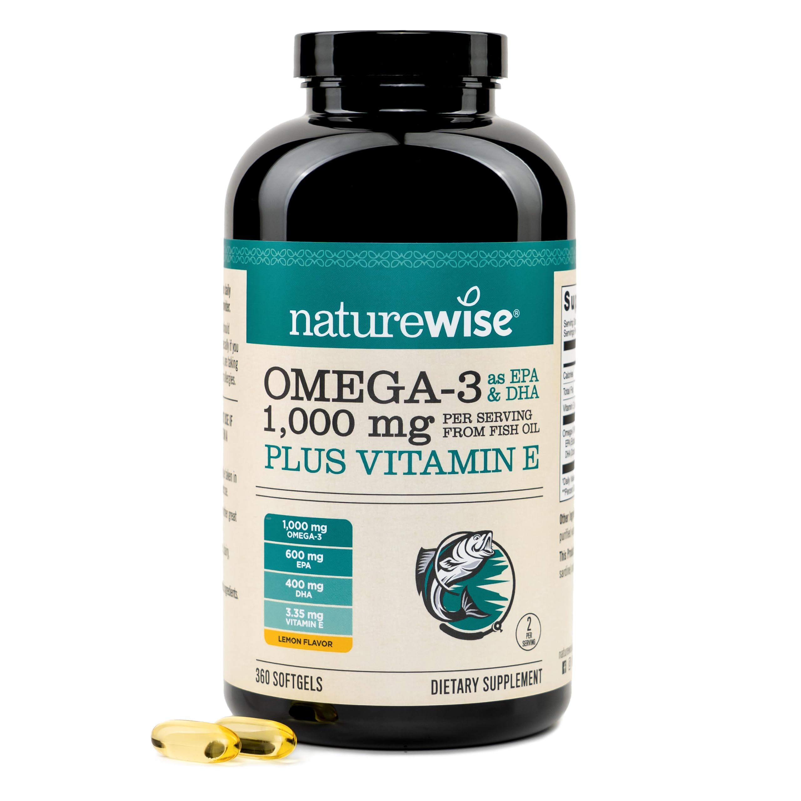 NatureWise Omega-3 + Vitamin E Softgels

