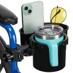 JOYTUTUS Wheelchair Cup Holder 2-in-1 with Storage

