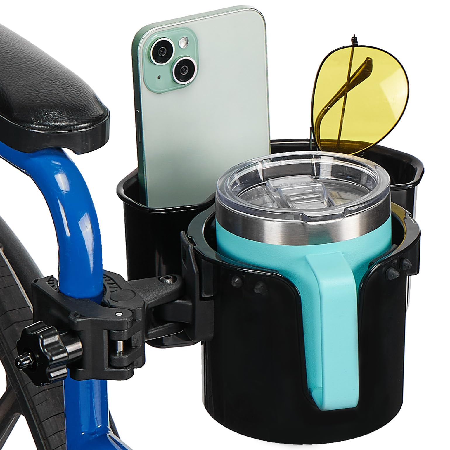 JOYTUTUS Wheelchair Cup Holder 2-in-1 with Storage

