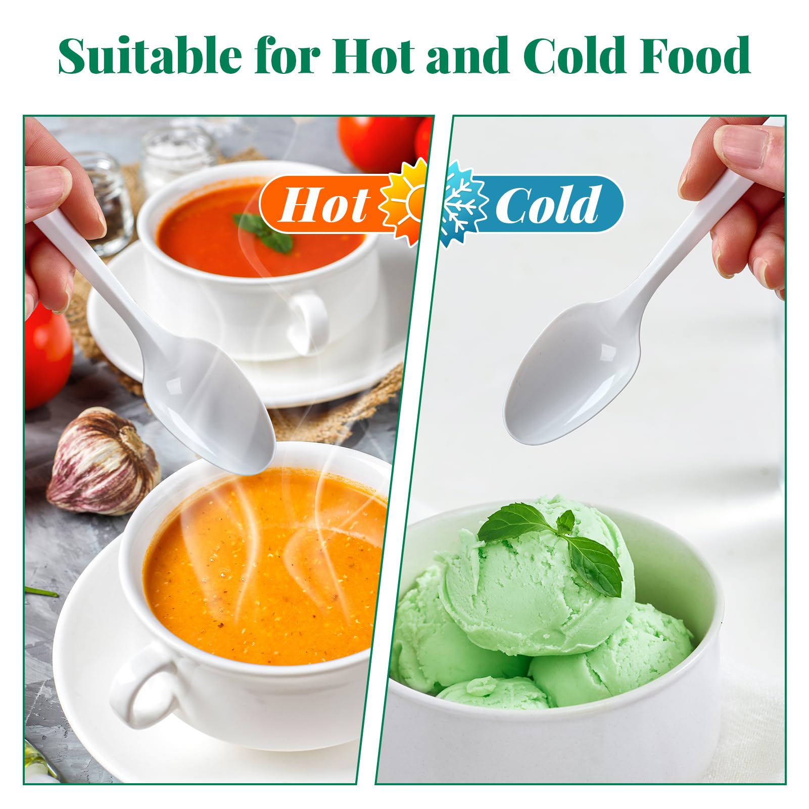 FOCUSLINE Disposable Plastic Utensils White


