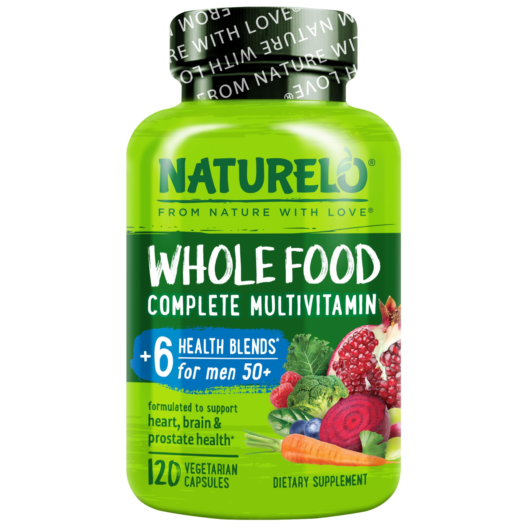 Naturelo Whole Food Multivitamin for Men 50+ Vegan Capsules

