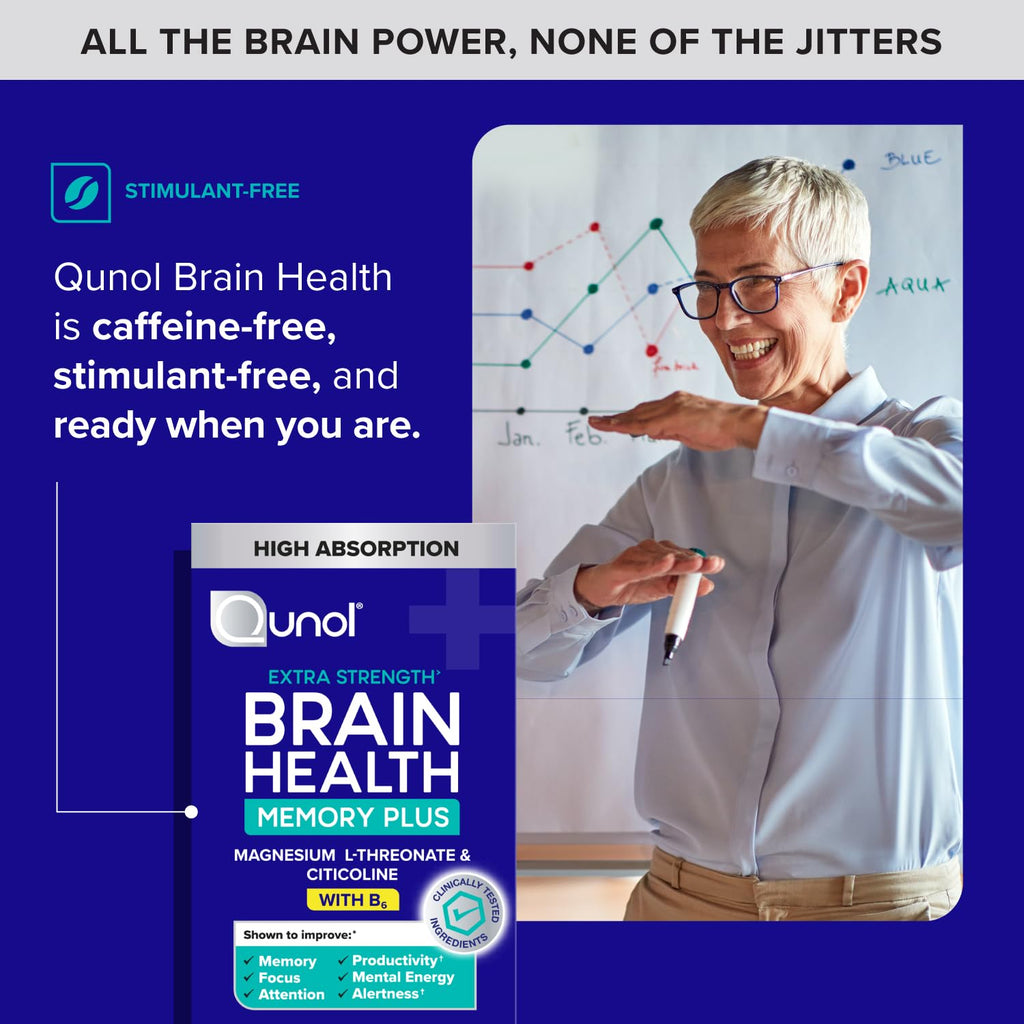 Qunol Brain Health Memory Citicoline & Magnesium L-Threonate

