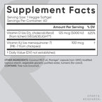 Sports Research Vitamin D3 + K2 with Coconut Oil - Vegan

