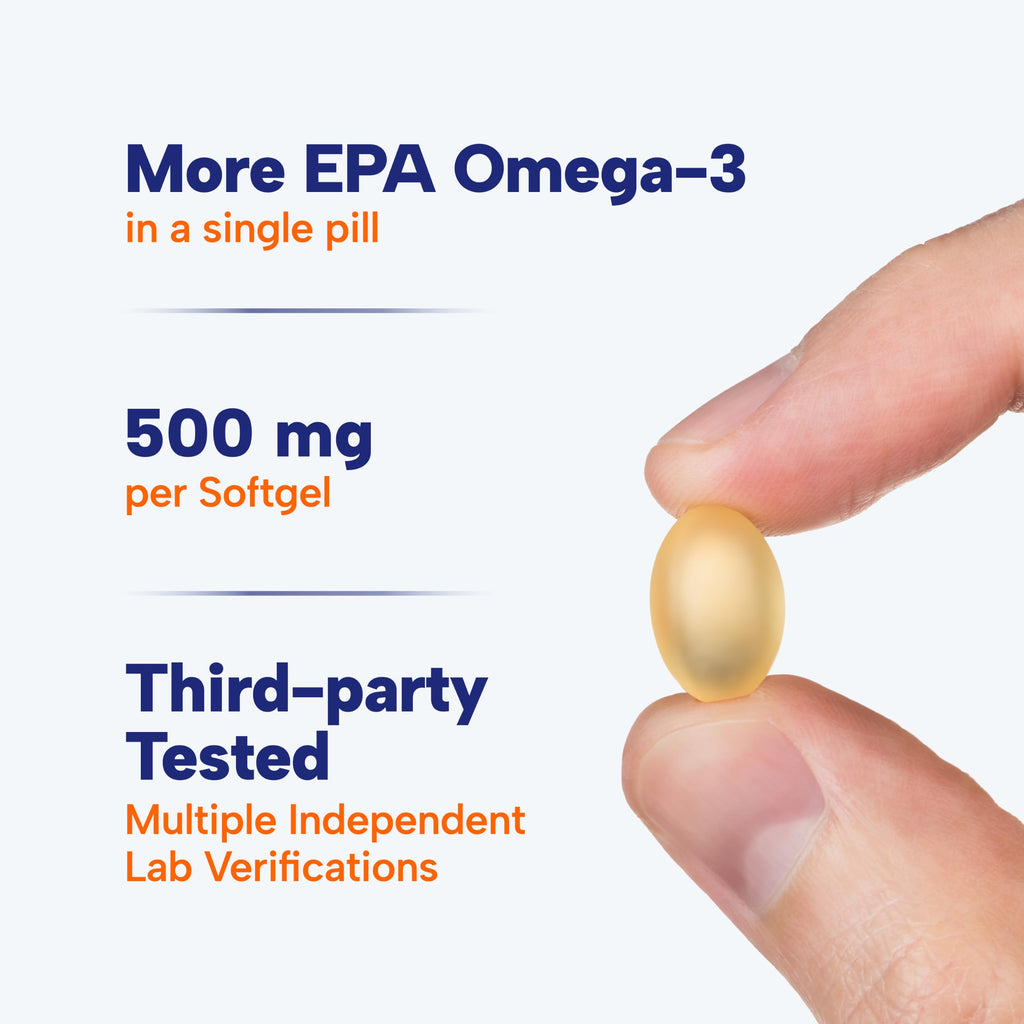 OmegaVia EPA 500 Purified Omega-3 Fish Oil TG - Burpless

