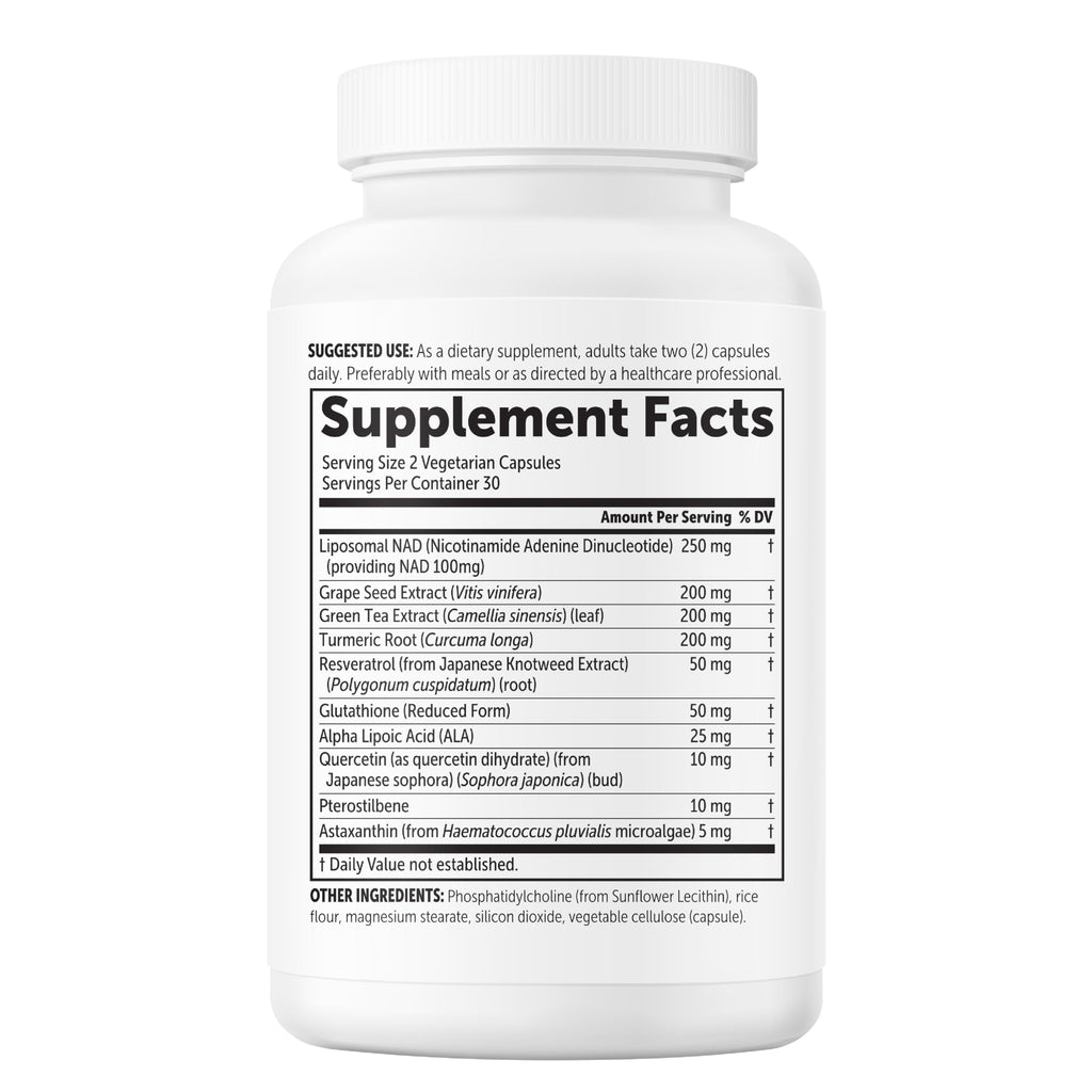 Micro Ingredients Liposomal NAD+ Complex NMN Pathway

