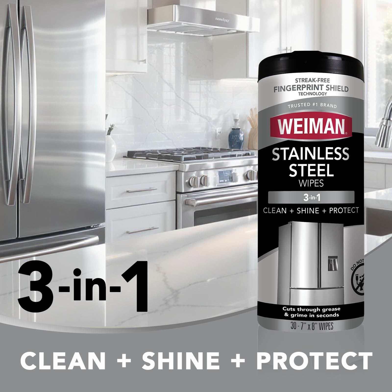 Weiman Stainless Steel Cleaner & Polish Kit | No-Rinse Shine

