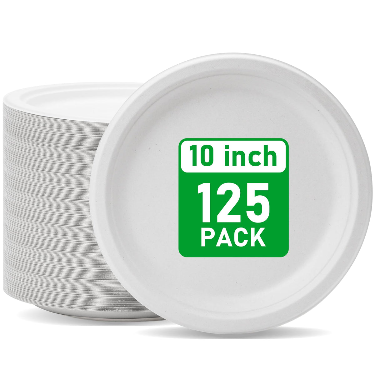 RACETOP Compostable Paper Plates - Heavy Duty Biodegradable Disposable Dinnerware