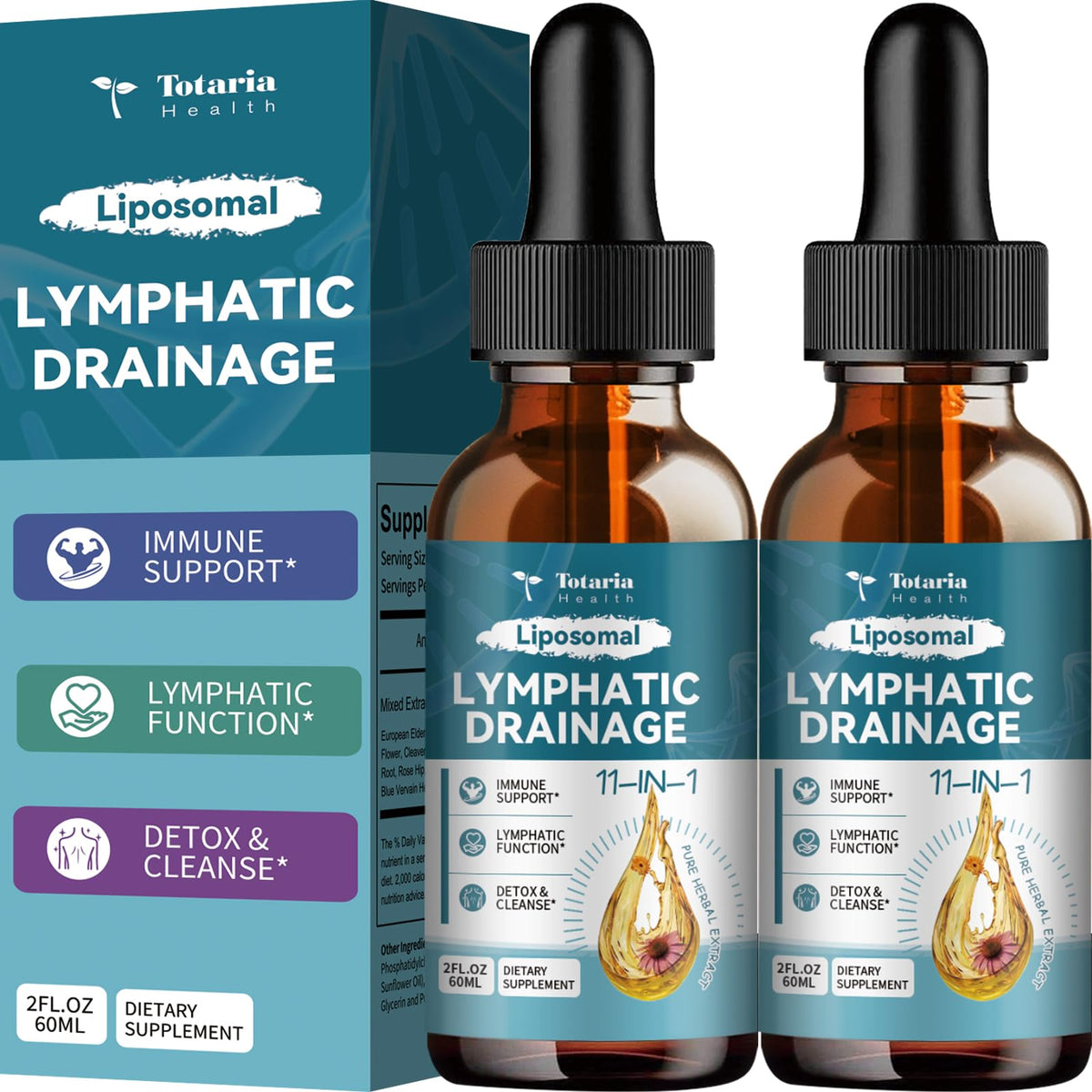 Totaria Liposomal Lymphatic Drops – 11-in-1 Organic Lymphatic Support