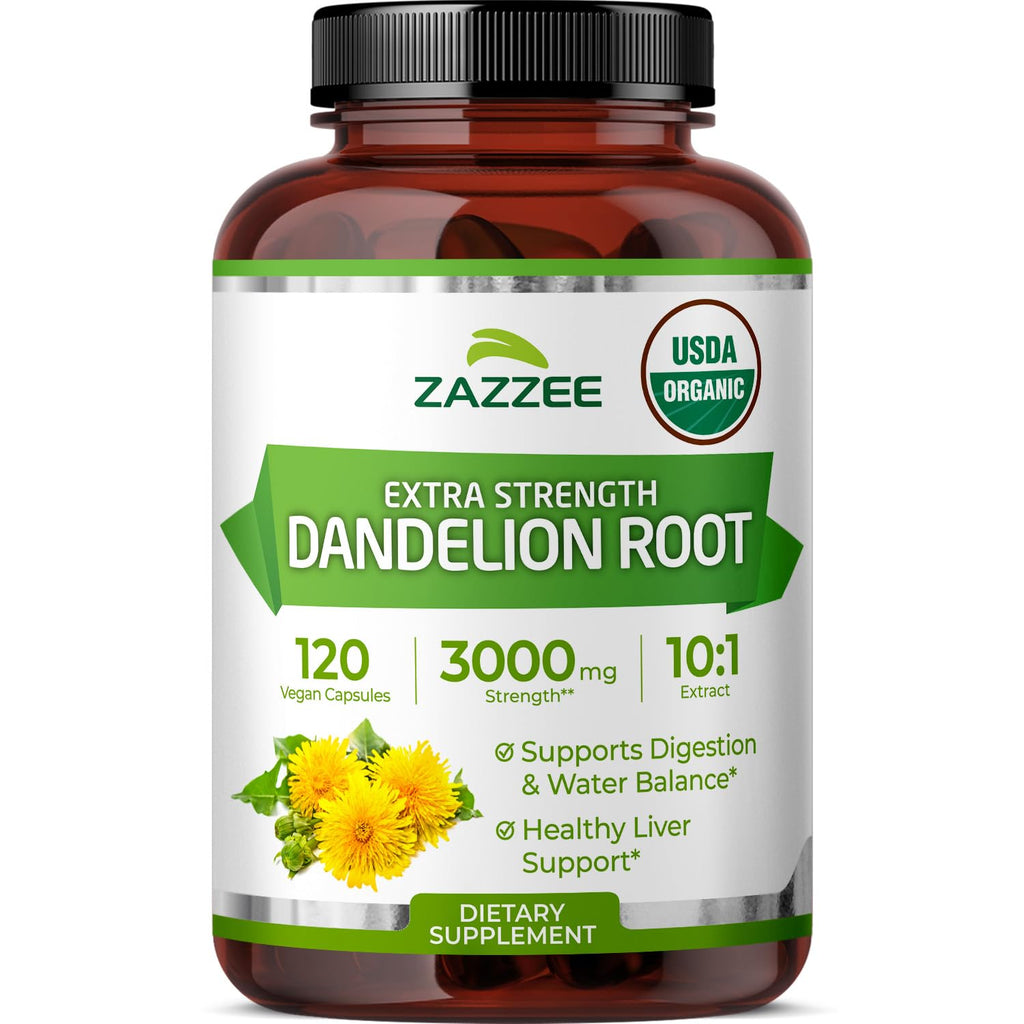 Zazzee Organic Dandelion Root 10:1 Extract Herbal Supplement

