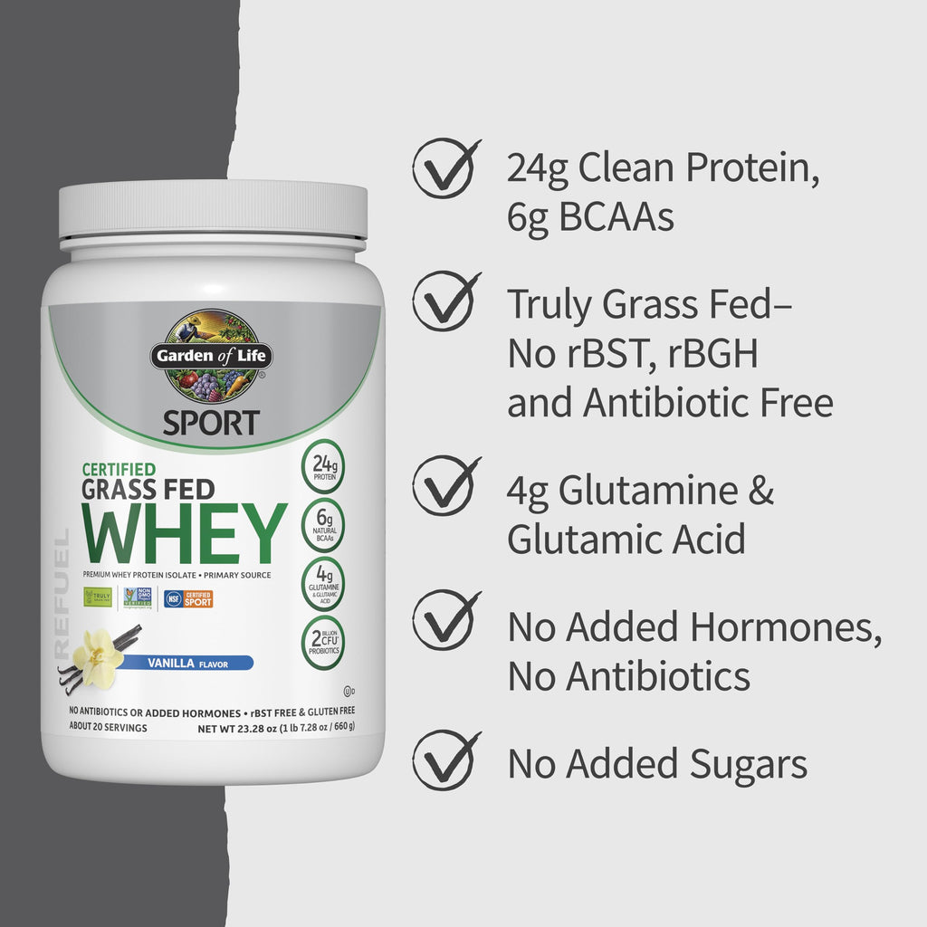 Garden of Life SPORT Whey Protein Powder Grass-Fed Isolate

