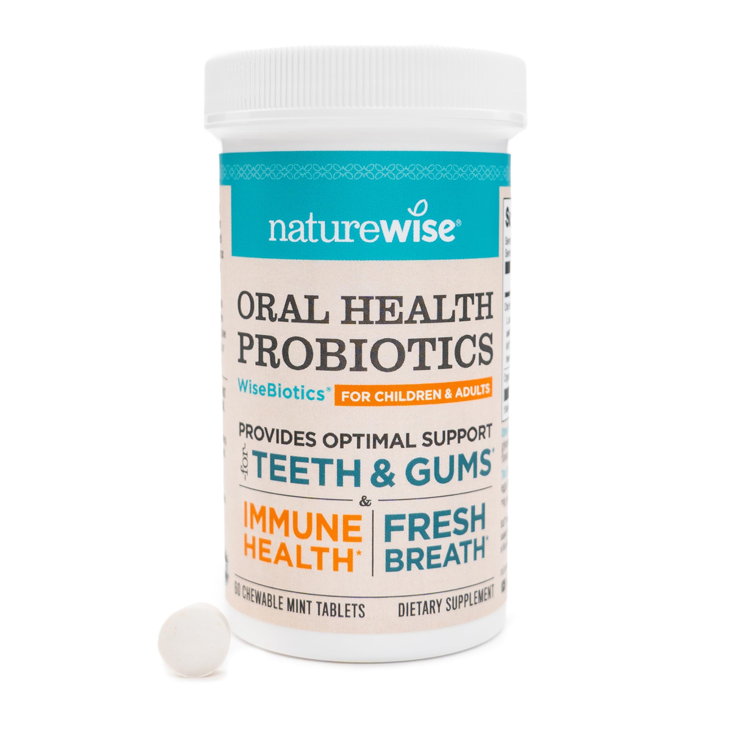 NatureWise Oral Probiotics Mint Chewables for Mouth Health

