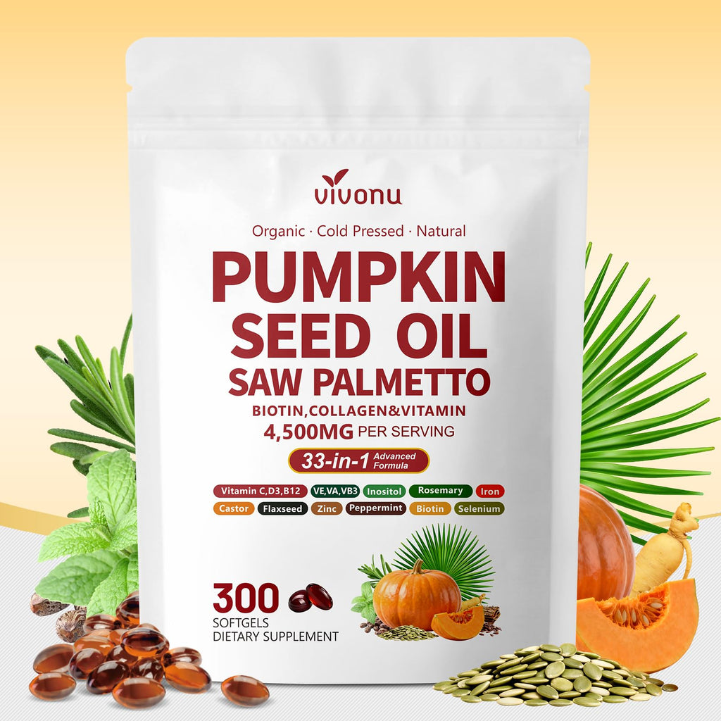 VivoNu Pumpkin Seed Oil with Saw Palmetto Hair Growth

