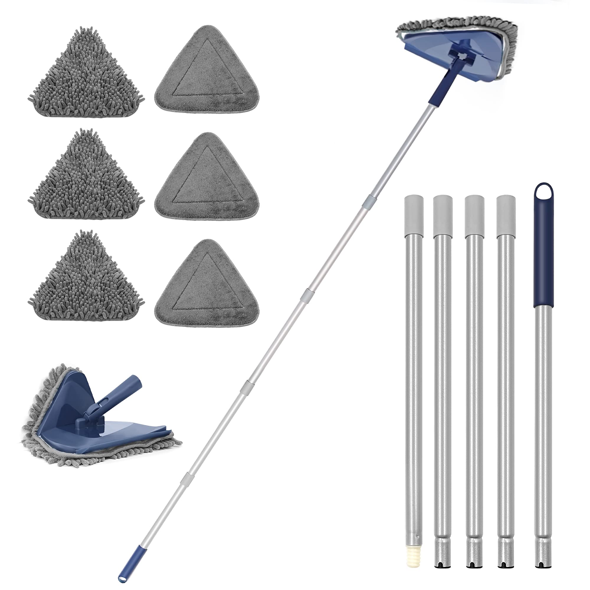 JEHONN Wall Mop 82-Inch Reach | 3-in-1 Duster with Pads

