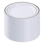 BESTVIP Disposable Plastic Plates with Rim

