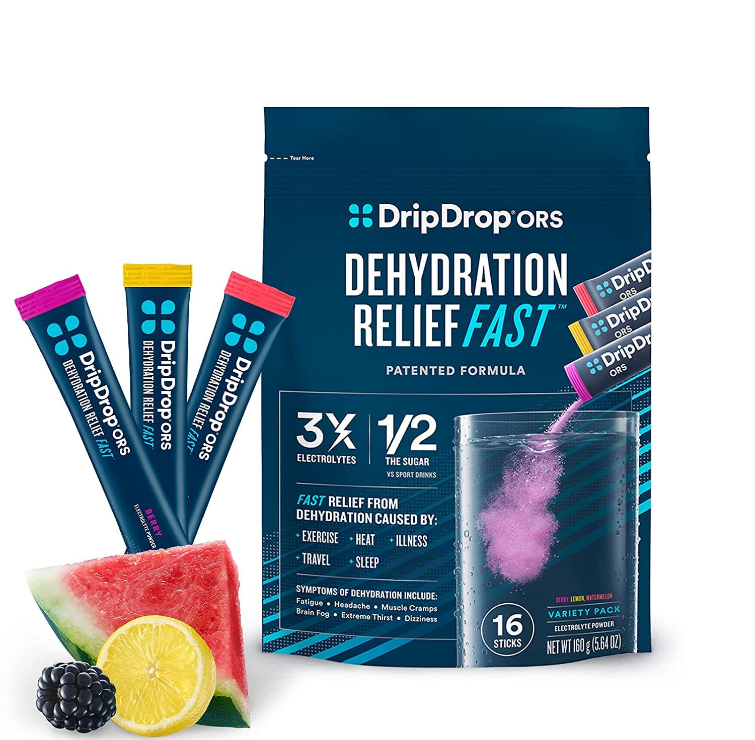 DripDrop Hydration Packets - Electrolyte Powder Drink Mix
