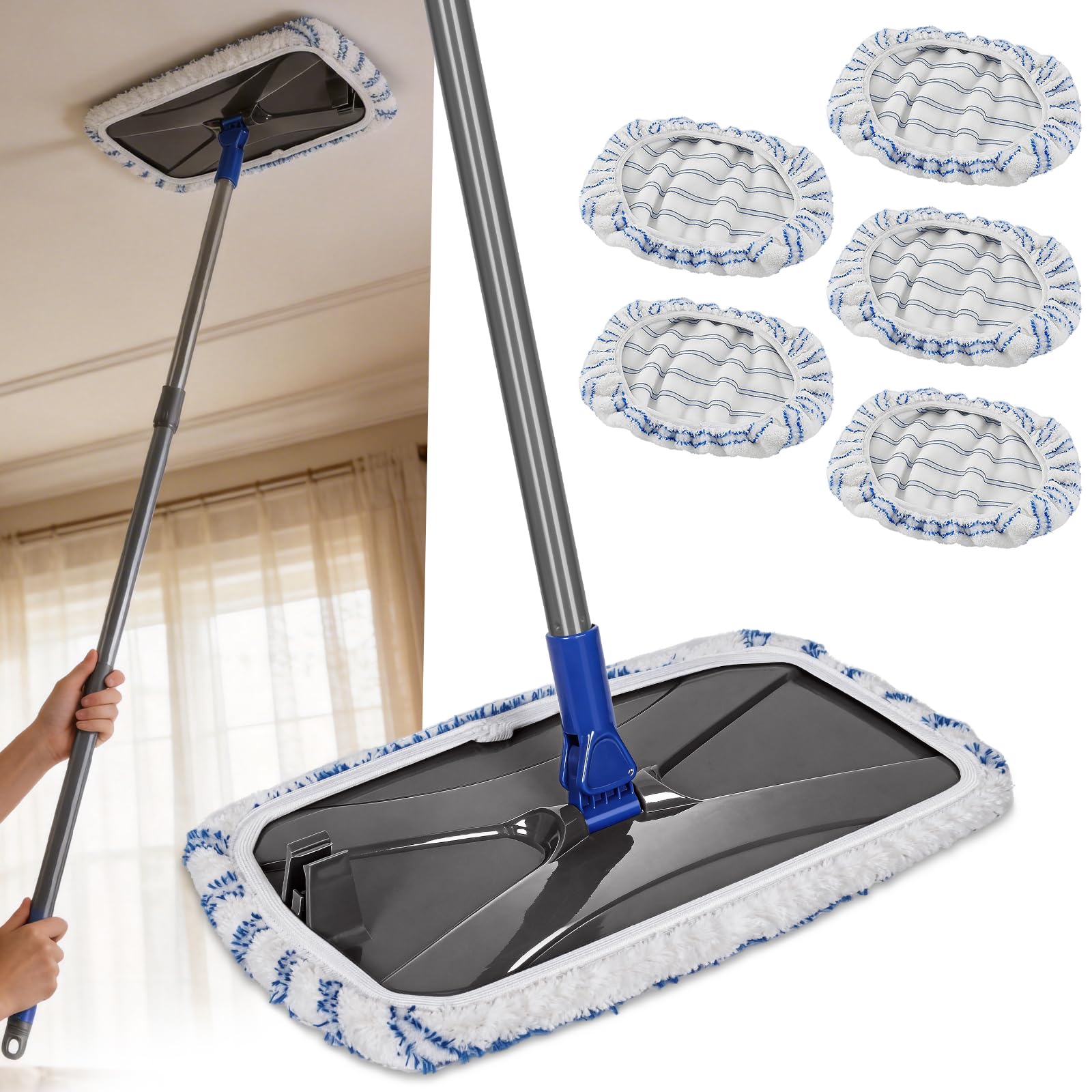 Masthome Microfiber Mop for Floor Cleaning with Five Replacement Pads