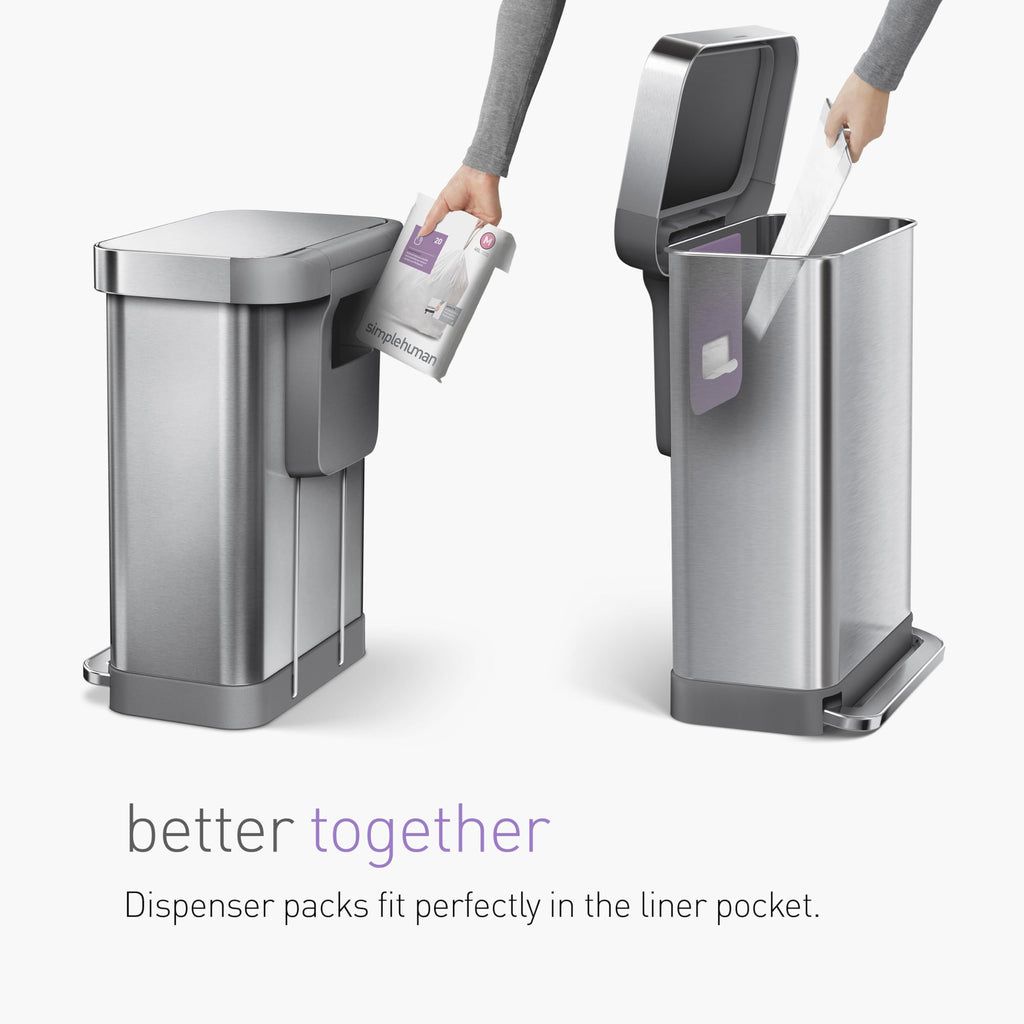 simplehuman Code J Custom Fit Liners for Kitchen Trash Cans

