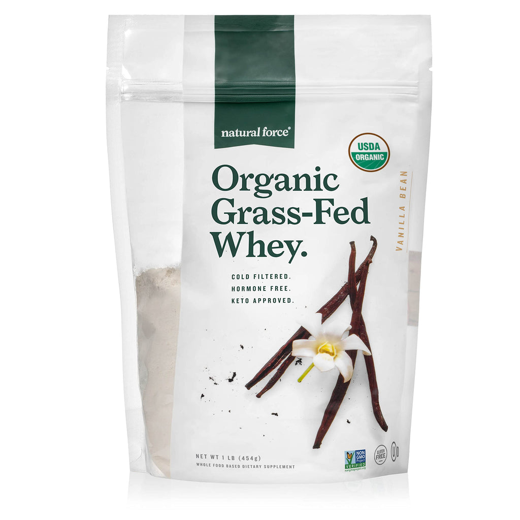 Natural Force Grass Fed Organic Whey Protein – Non-GMO, Lab Tested

