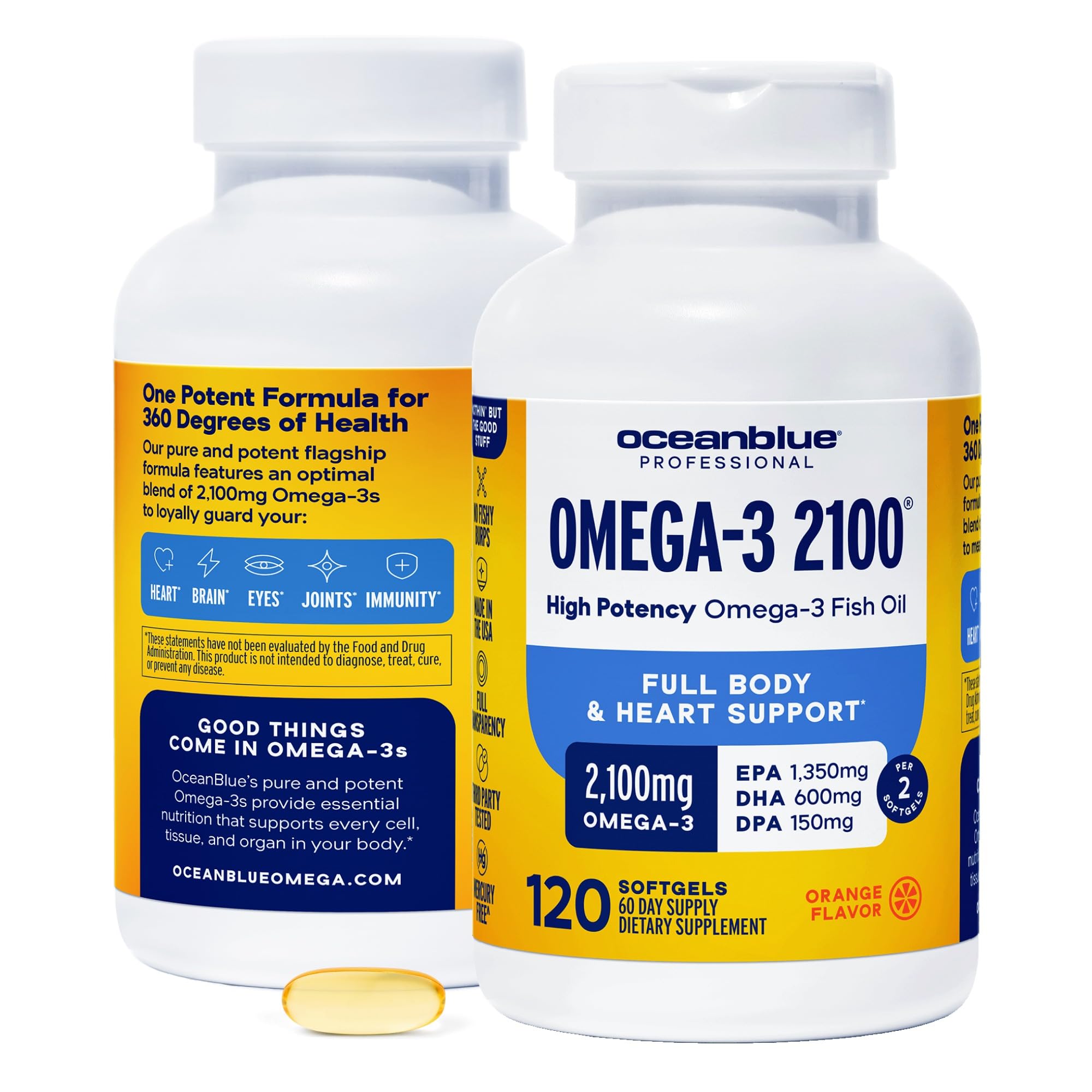 OceanBlue Omega-3 Burpless Fish Oil Supplement
