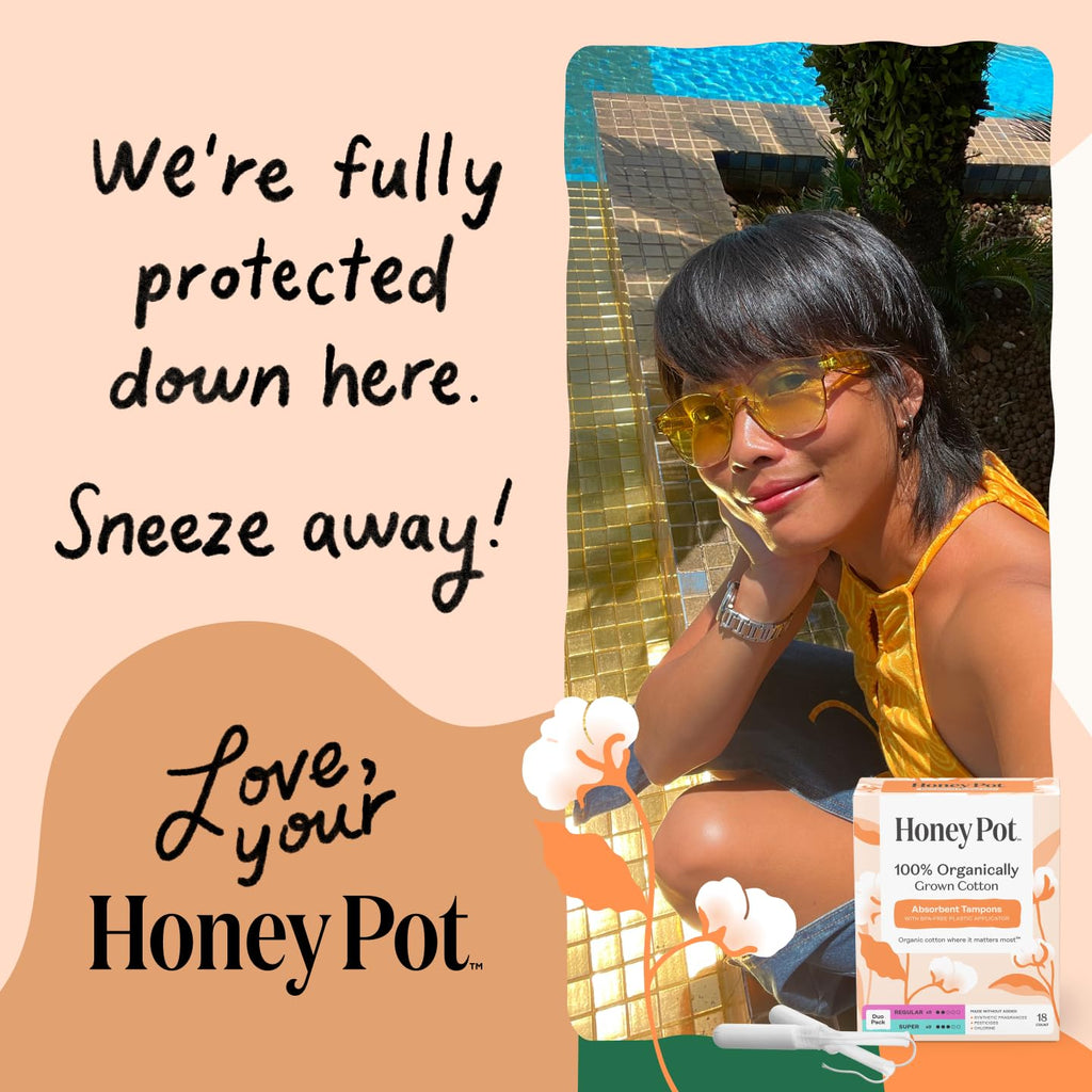 Honey Pot Organic Cotton Tampons with Bio Plastic Applicator

