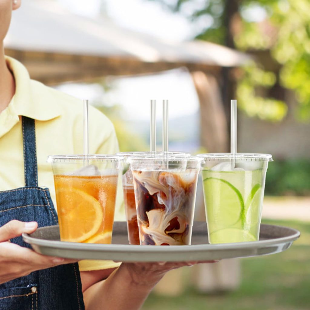 Dealusy Plastic Cups with Lids and Straws - Food Safe

