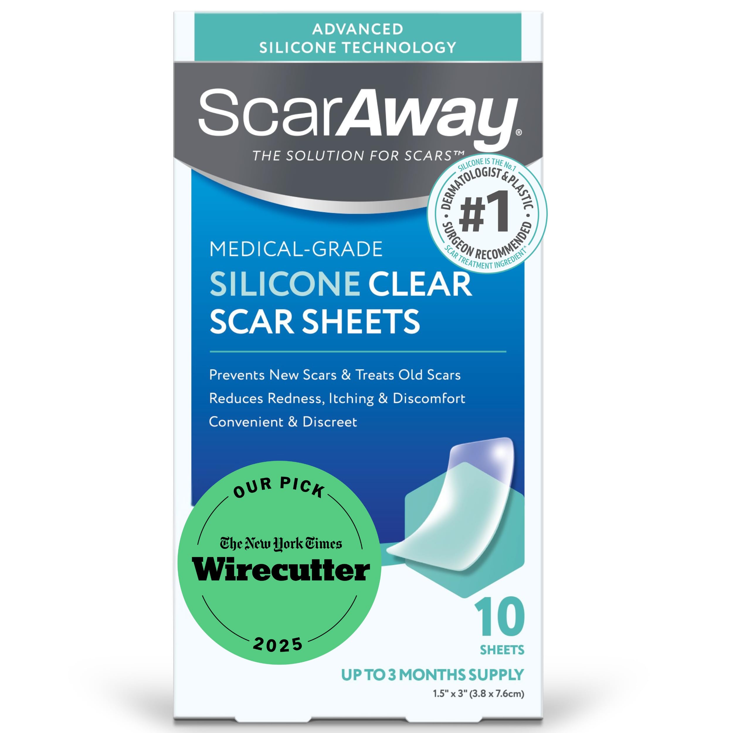 ScarAway Advanced Clear Silicone Scar Sheets | Medical Grade

