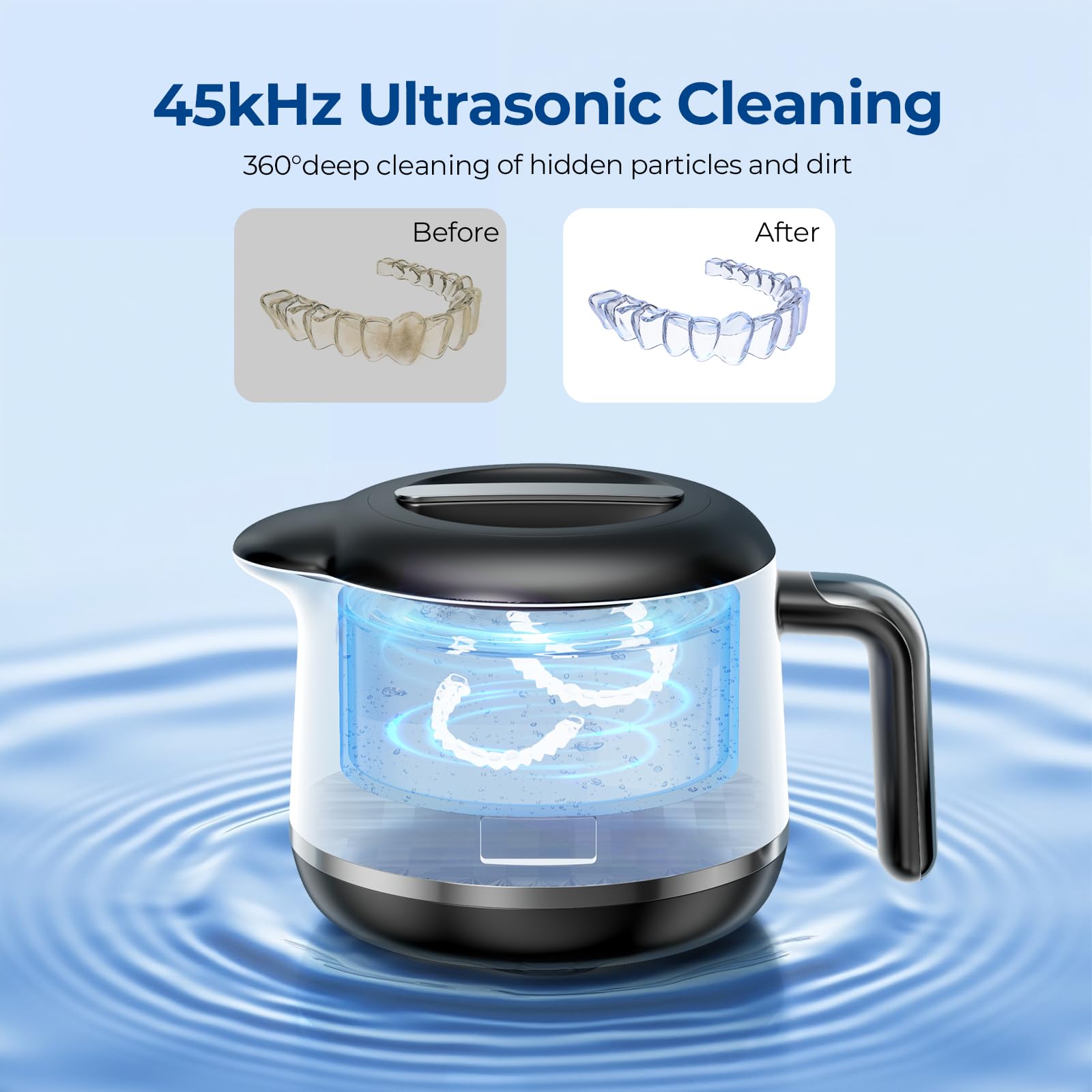 Ultrasonic Retainer Cleaner Machine for Dentures & Aligners

