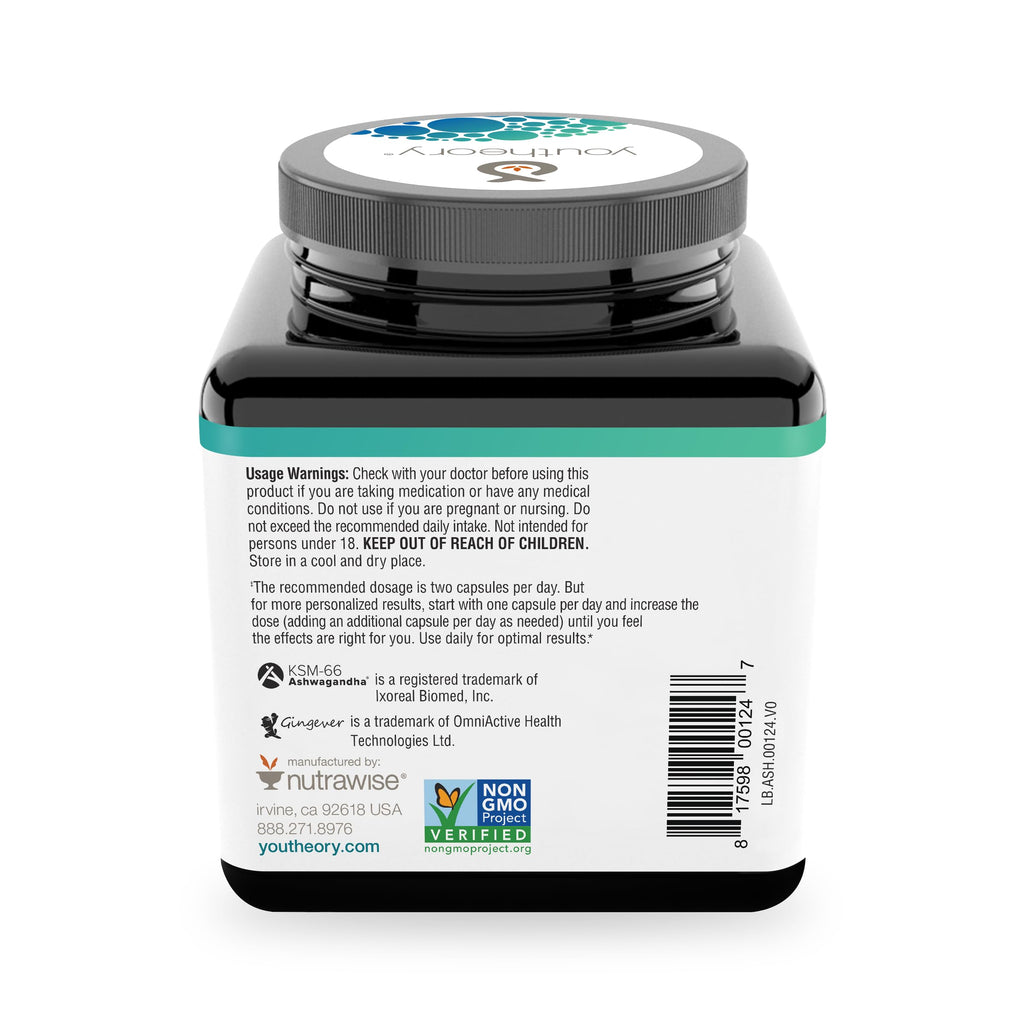 Youtheory Ashwagandha with Organic KSM-66 – Stress & Energy

