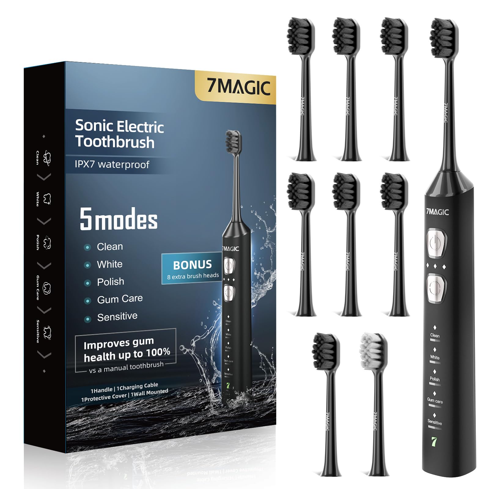 7MAGIC Sonic Electric Toothbrush - 5 Modes for All Ages

