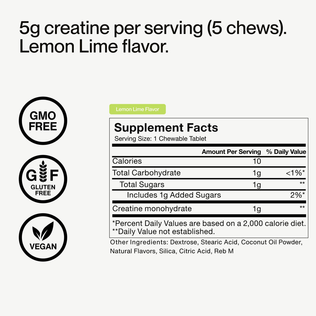 Momentous Creatine Chews - Creatine Monohydrate for Strength

