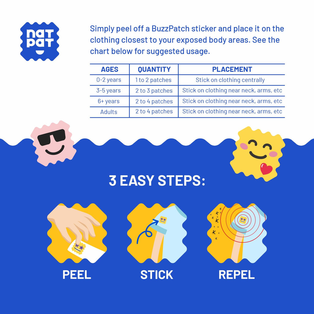 NATPAT BuzzPatch Mosquito Patch Stickers for Kids

