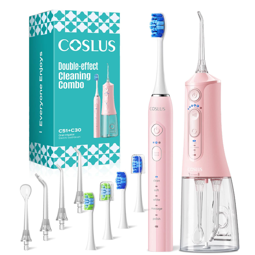 COSLUS 2-in-1 Electric Toothbrush & Water Flosser - Portable

