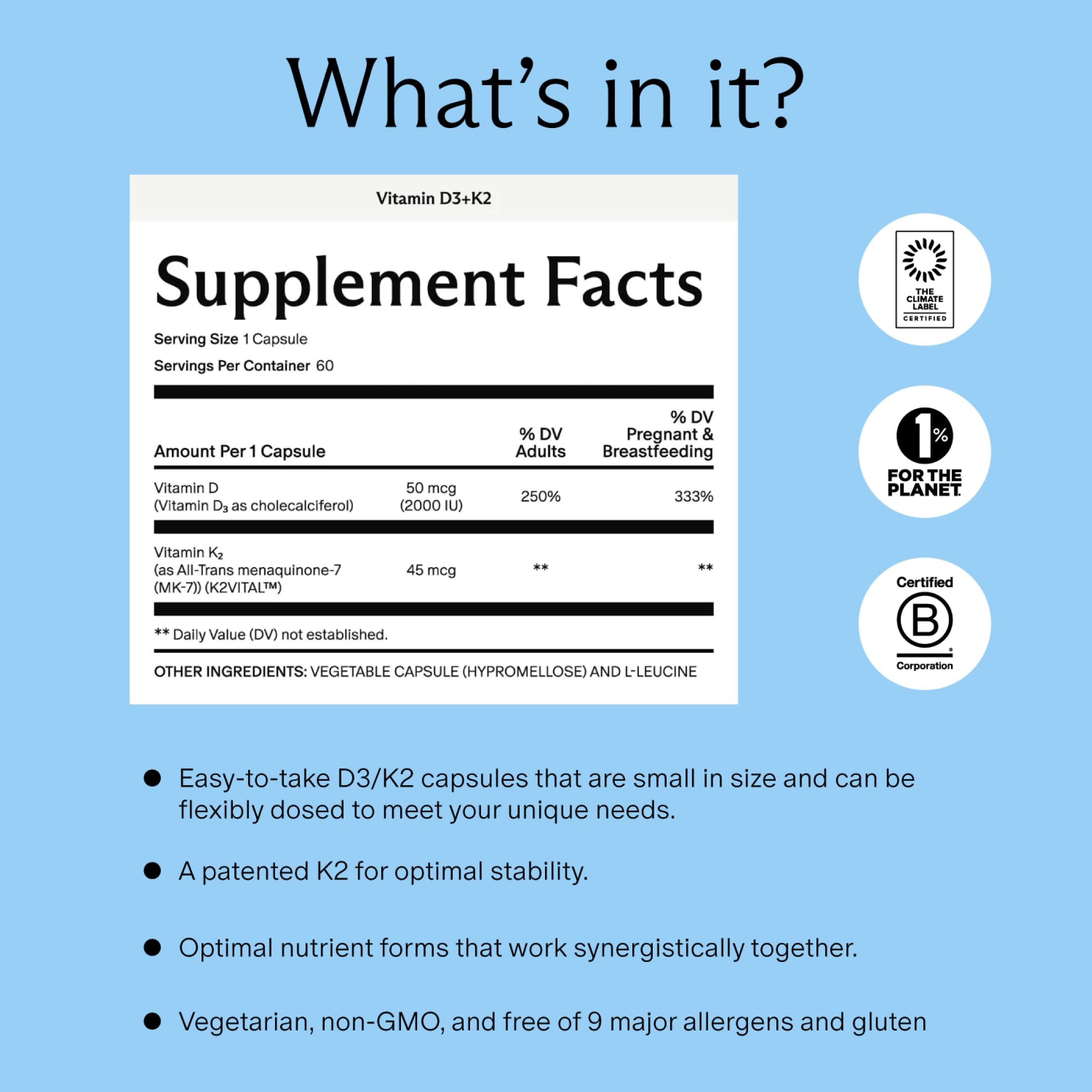 Prenatal Vitamin D3/K2 for Fertility, Pregnancy & Postpartum


