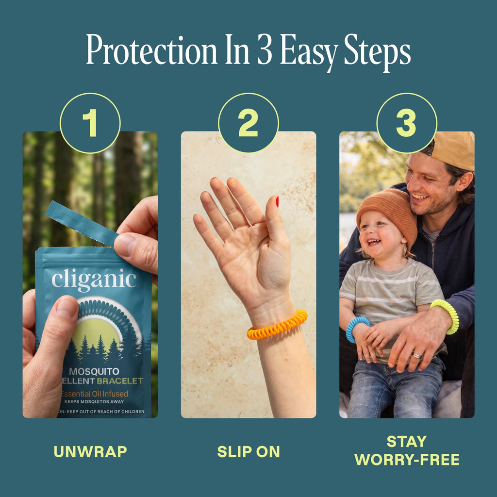 Cliganic Mosquito Bracelets - DEET-Free & Plant-Based

