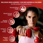 ZHPHK Iron Gummies – 65mg Iron with Folate, Gluten-Free

