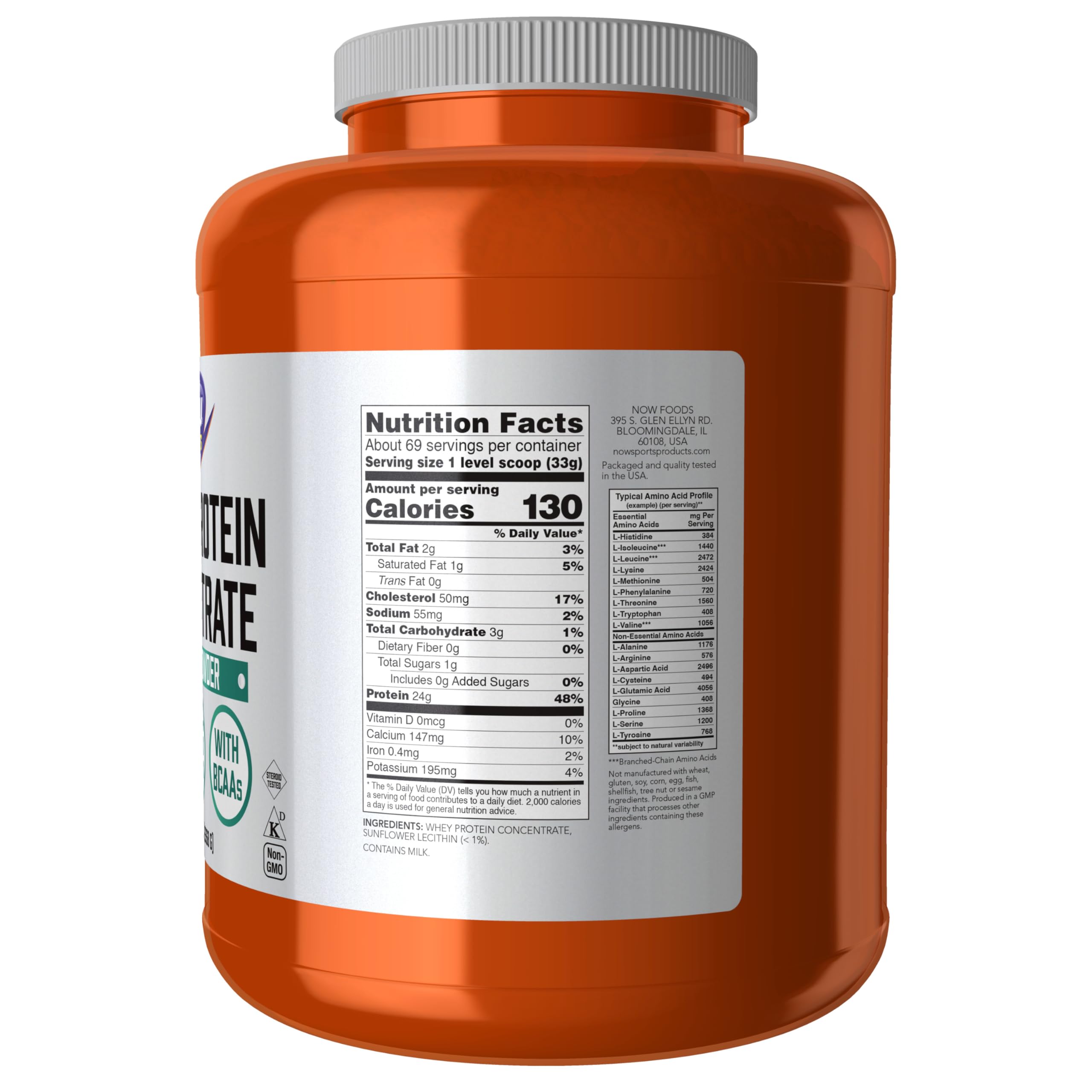 NOW Foods Whey Protein Concentrate with BCAAs - Unflavored

