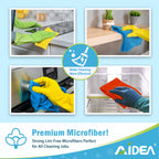AIDEA Microfiber Cleaning Cloths – Soft, Reusable Towels

