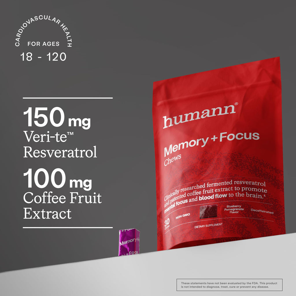 HumanN Memory and Focus Chews - Brain Health Supplement

