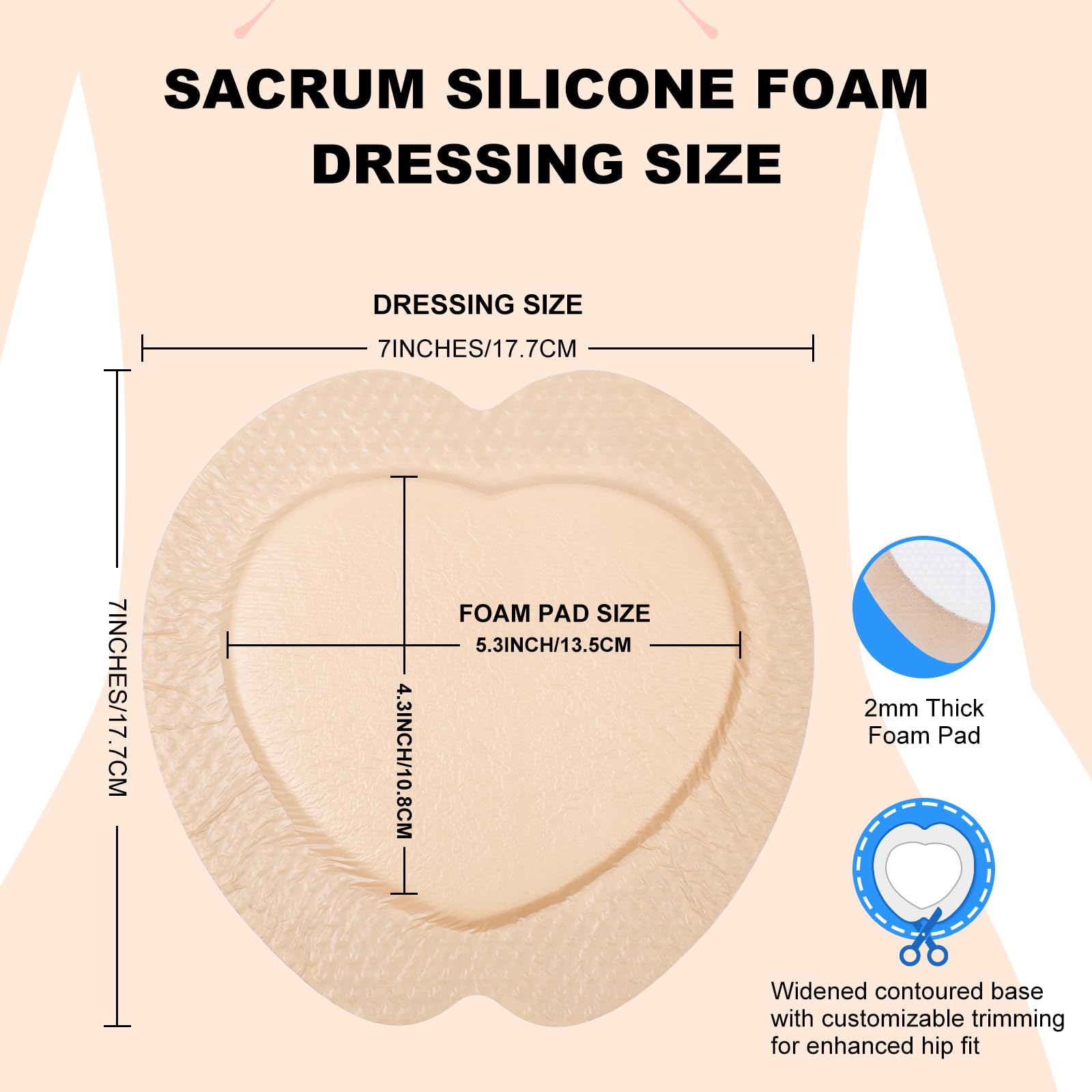 Sacral Silicone Foam Dressing for Pressure Sores

