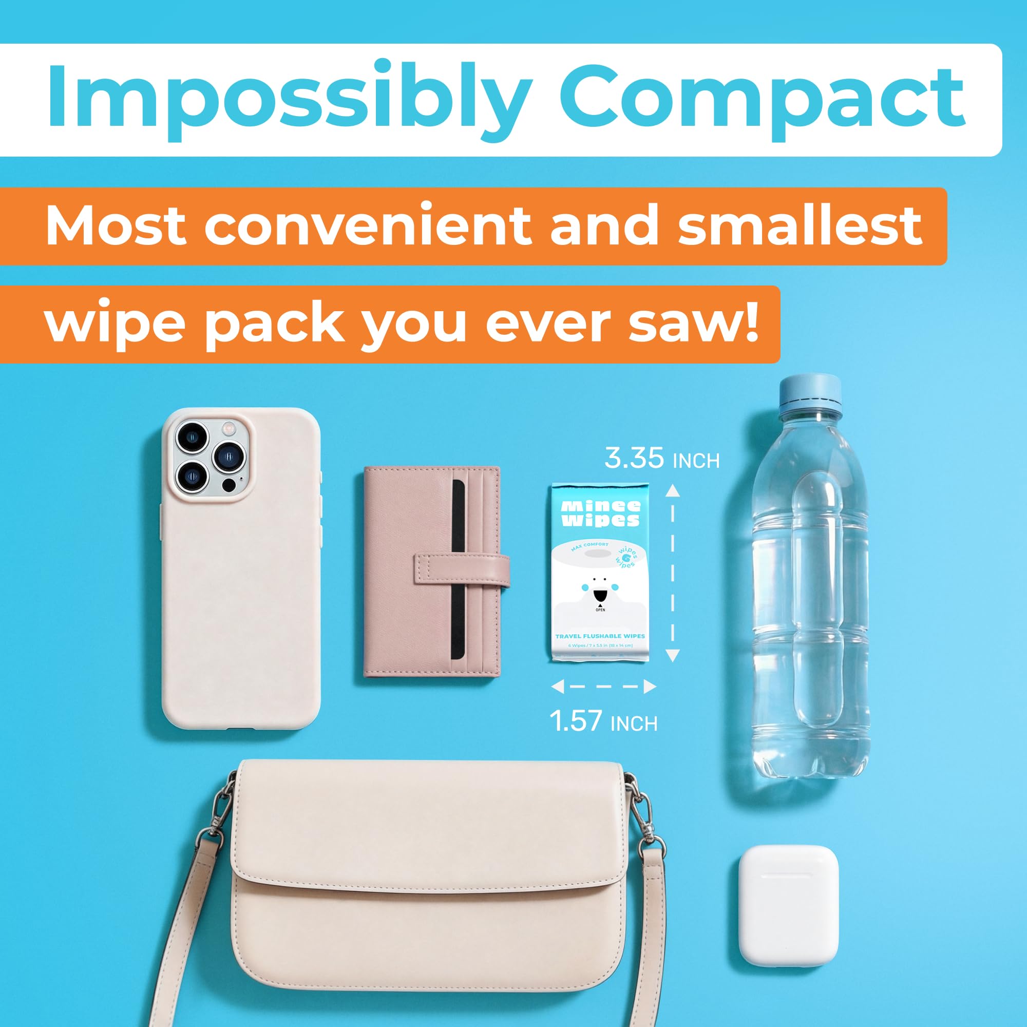 Impossibly Compact Travel Flushable Wipes – Hypoallergenic

