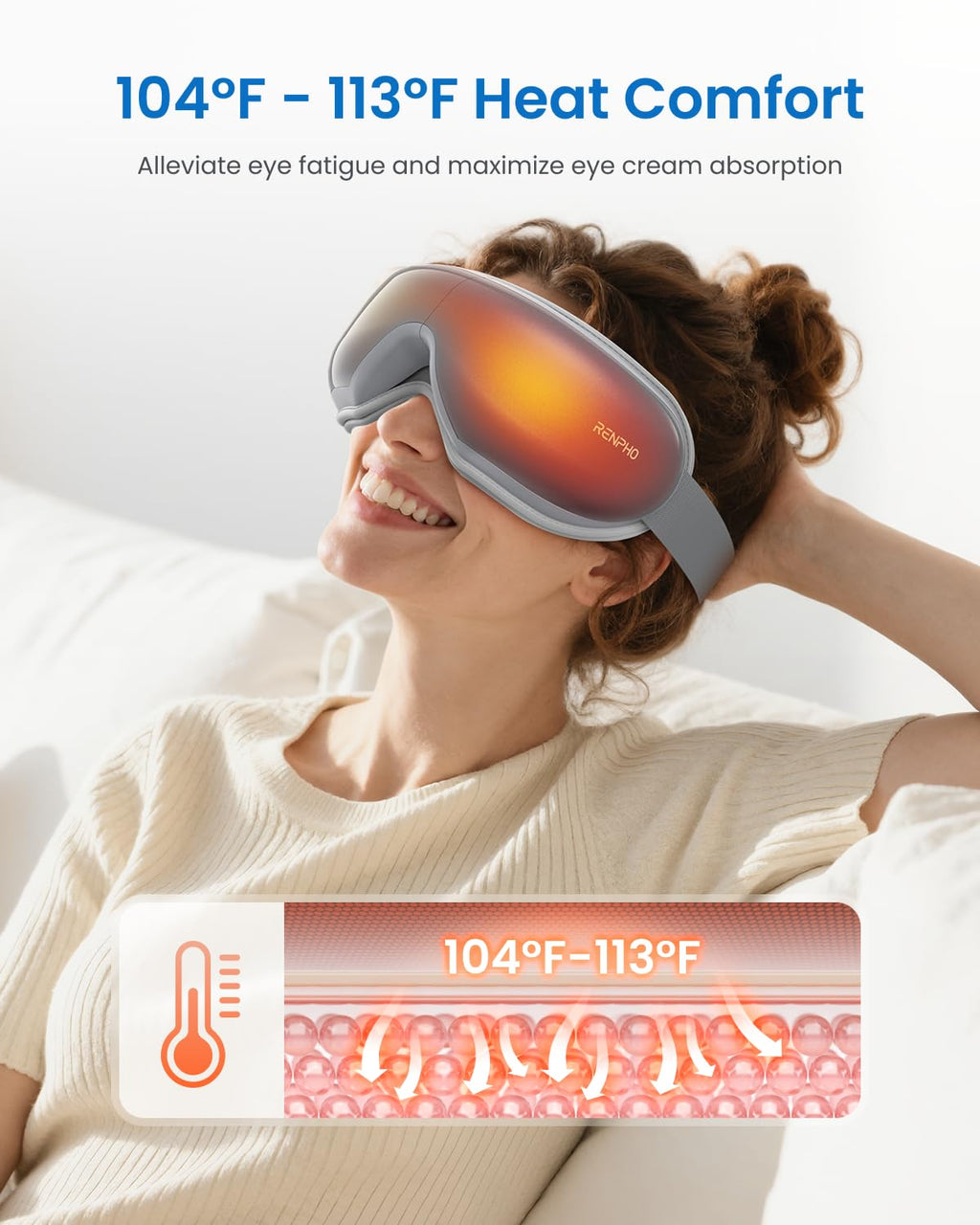 RENPHO Eyeris 1 Eye Massager with Heat | Eye Strain Relief


