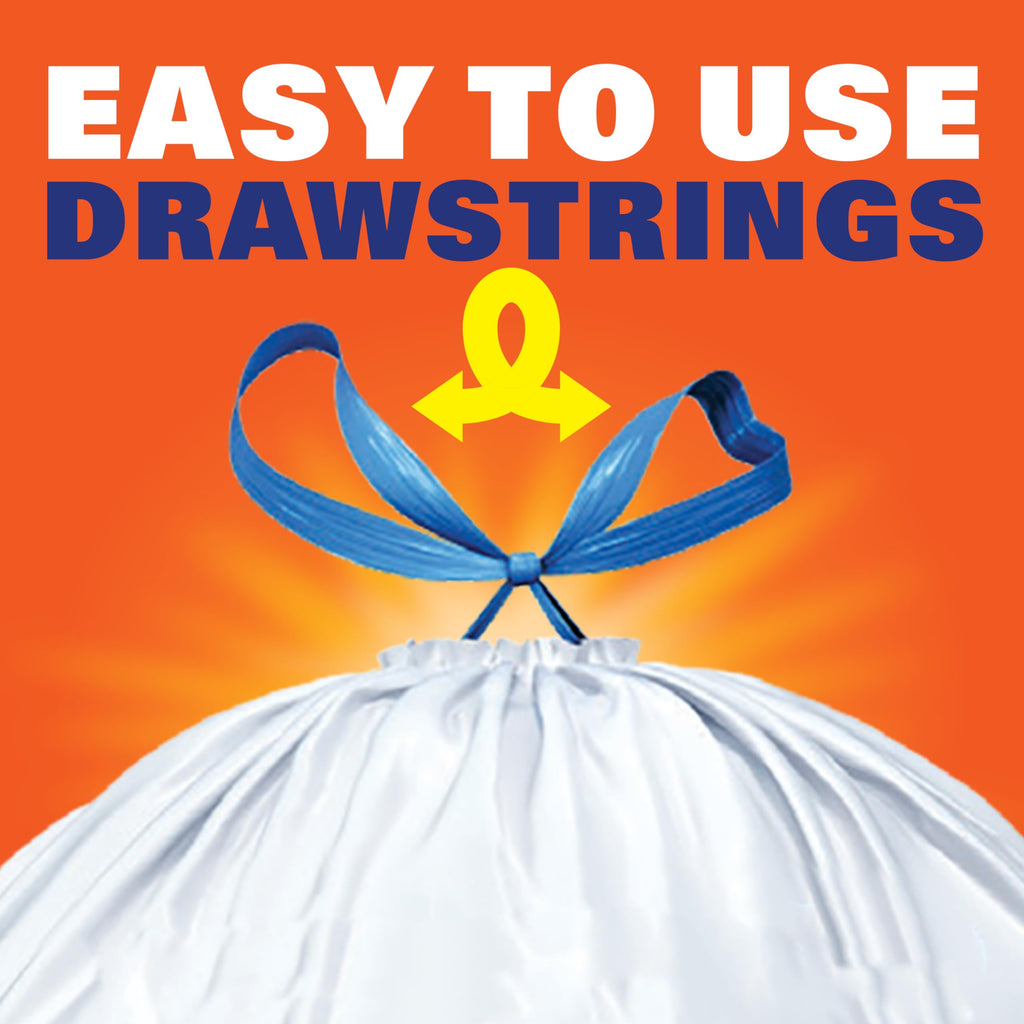 Hefty Strong 13 Gallon Trash Bags - Unscented Drawstrings

