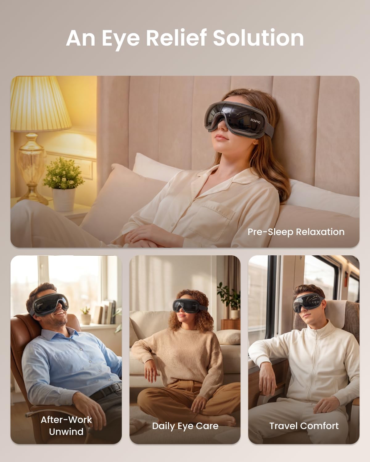 RENPHO Eye Massager with Heat and Cooling | Voice Control

