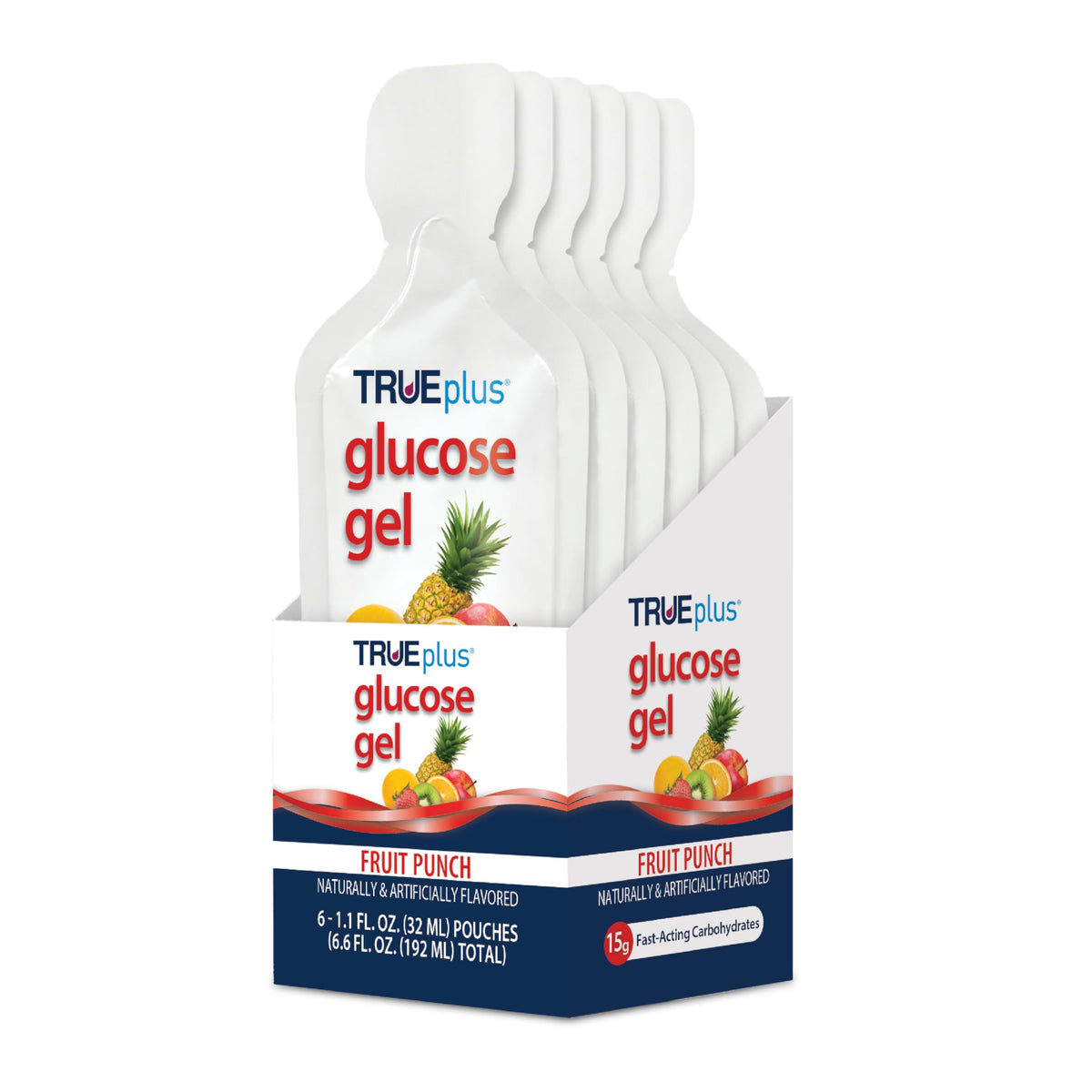 TRUEplus Glucose Gel Pouch – 15g Fast-Acting Carbs, Fat Free, Gluten Free