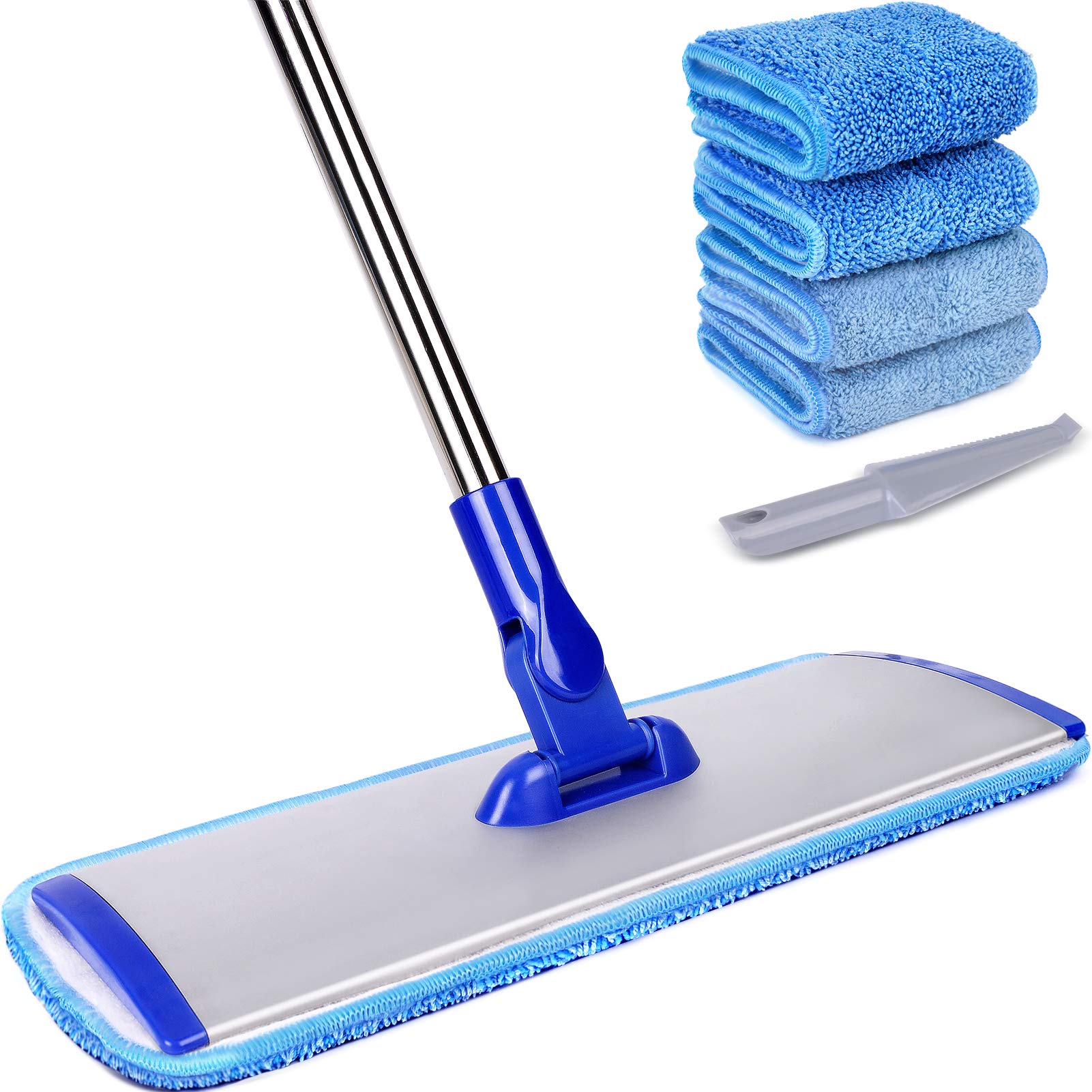 18in Microfiber Flat Mop Cleaning System with Stainless Steel Handle