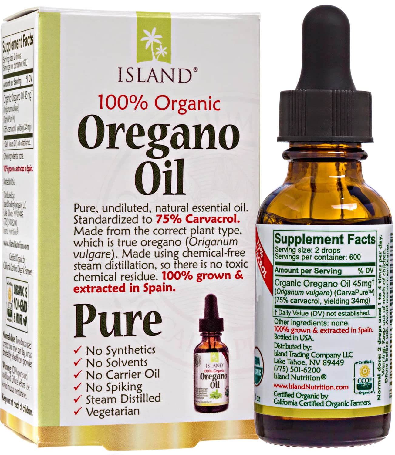 Oregano Oil Drops by Island Nutrition

