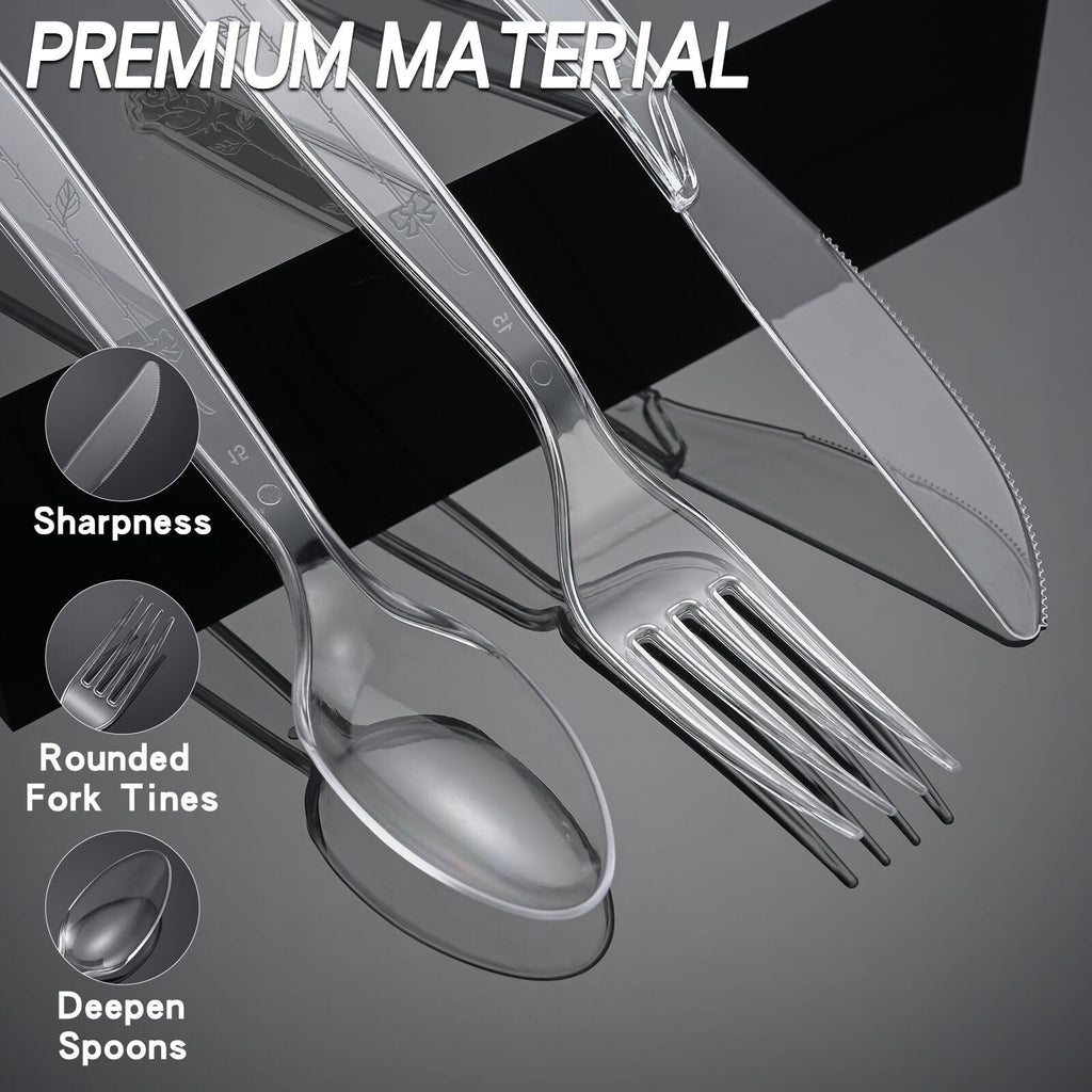 Clear Plastic Forks Extra Heavy Duty | BPA-Free Cutlery

